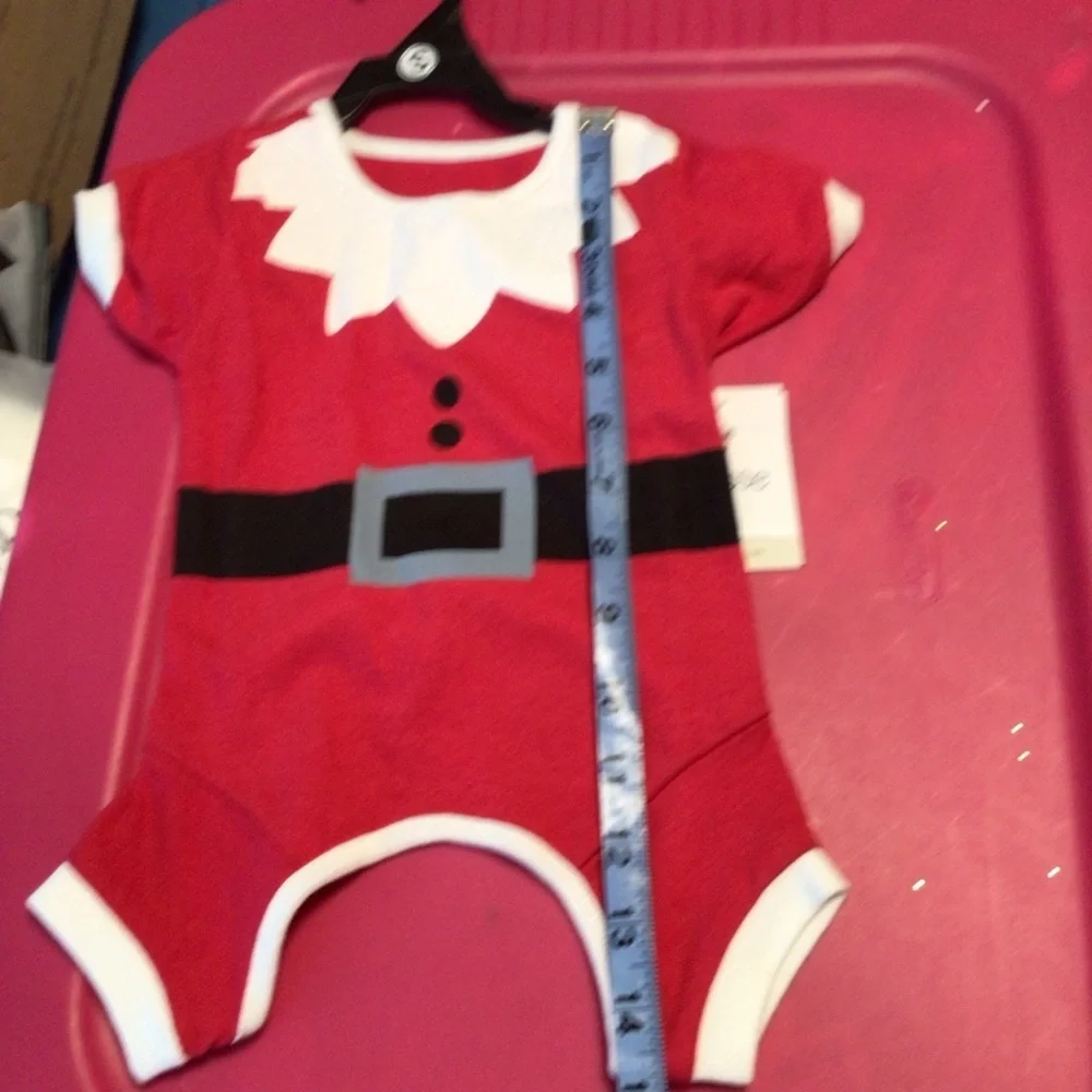 Pet Posse Santa Christmas Dog Pajamas Bodysuit Clothing Size Small